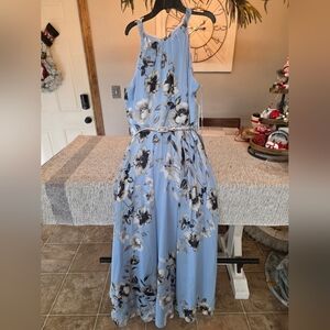 Eliza J Light Blue Floral Maxi Dress